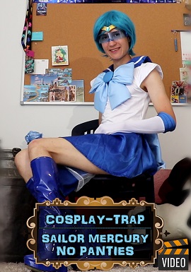 crossdress femboy sissy trap lewd hentai cosplay sailor moon mercury ballet boots high heels open crotch lingerie anal exhibition porn video movie buttplug