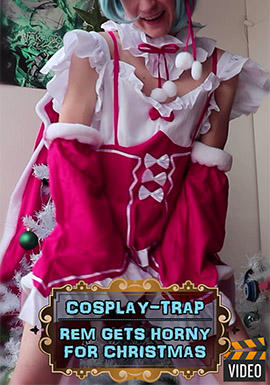 crossdress crossdresser femboy sissy trap masturbation lewd re zero rem anal Christmas santa costume outfit dress sextoy dildo beads hentai cosplay porn video movie clip