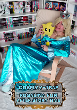 crossdress crossdressing femboy sissy trap lewd hentai cosplay anal tease nintendo princess rosalina blonde Nintendo High heels Thigh Highs garterbelts Lingerie toy