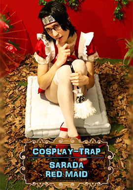 crossdress crossdresser crossdressing femboy sissy trap lewd hentai xxx cosplay anal porn naruto boruto sarada uchiha maid costume uniform heels cdts