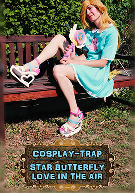 crossdress crossdresser crossdressing femboy sissy trap masturbation lewd hentai cosplay ass porn anal heels plug star butterfly cartoon dildo blonde