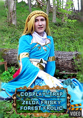 crossdress crossdressing femboy sissy trap cdts lewd hentai cosplay anal porn panties lingerie princess zelda outdoor public forest breath wild close-up blonde video movie